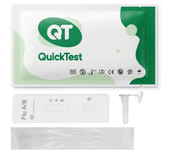 Тест для швидкого виявлення антигенів грипу A + B / COVID-19 КвікТест (QuickTest)